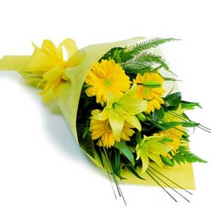 15 Yellow Gerberas Bouquet